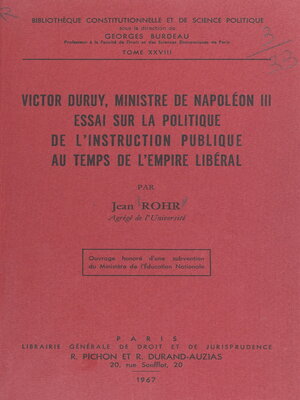 cover image of Victor Duruy, ministre de Napoléon III